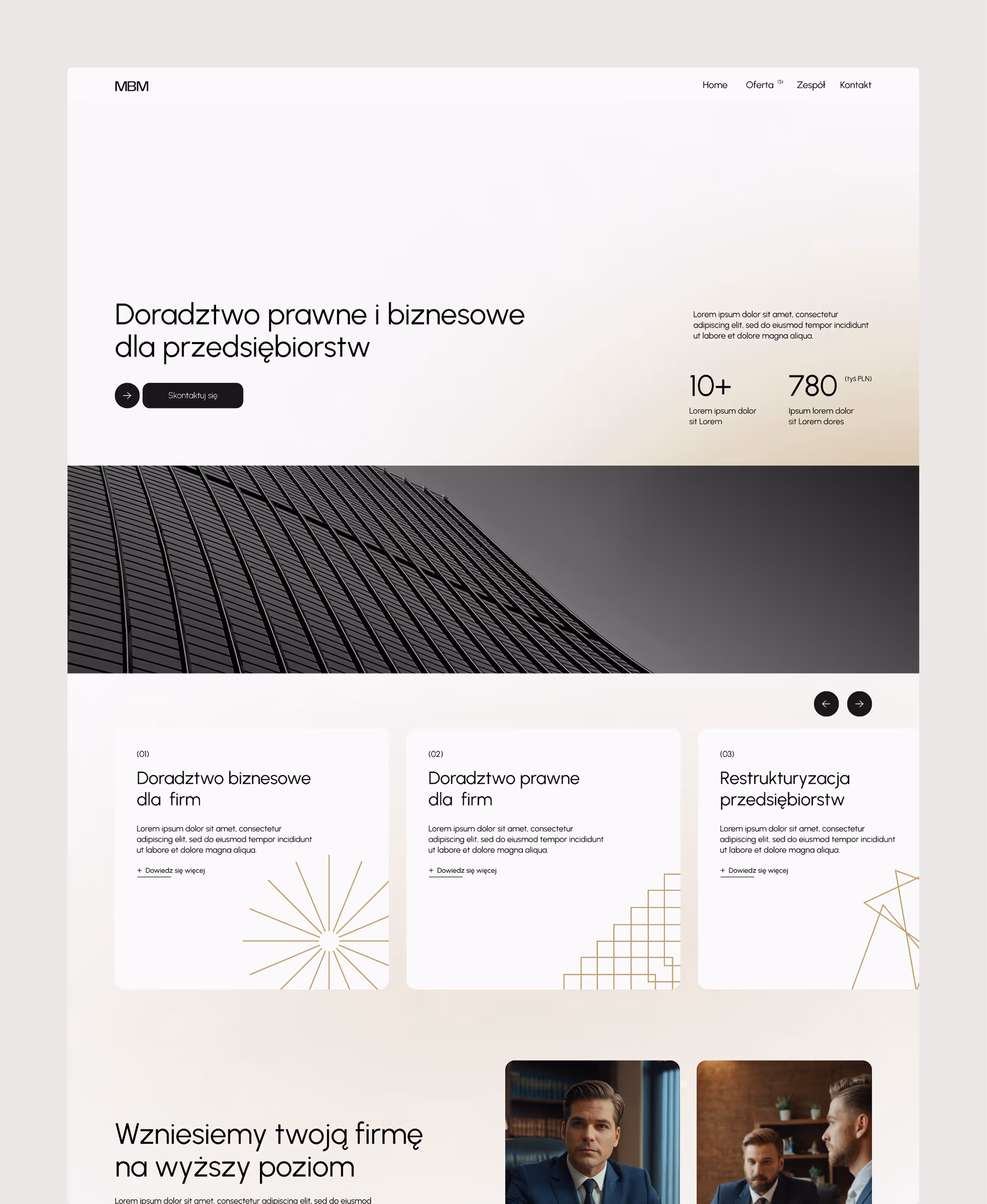 Projekt strony internetowej dla kancelarii